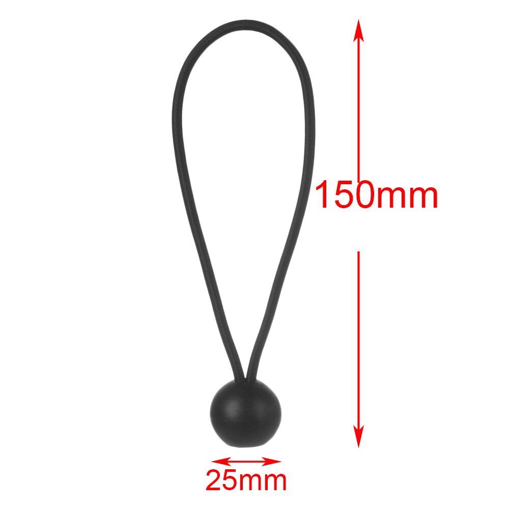 Boucle élastique de fixation de cordon de remorque, boule noire, sac à dos à boucle, outil d'extérieur fixe 10 pièces
