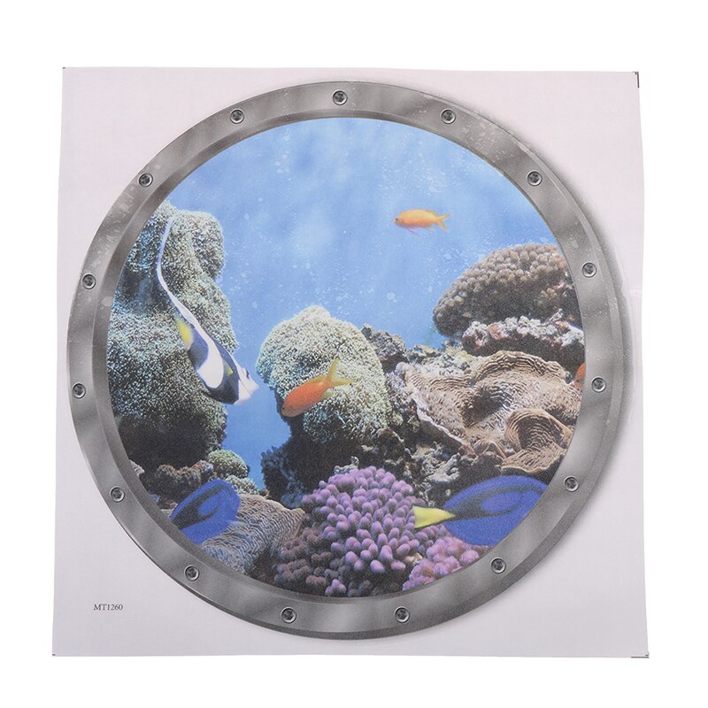 1PC Underwater Fish Wall Stickers Waterproof Dolphin Turtle Sticker for Washing Machine Decoration for Bathroom Decals PVC