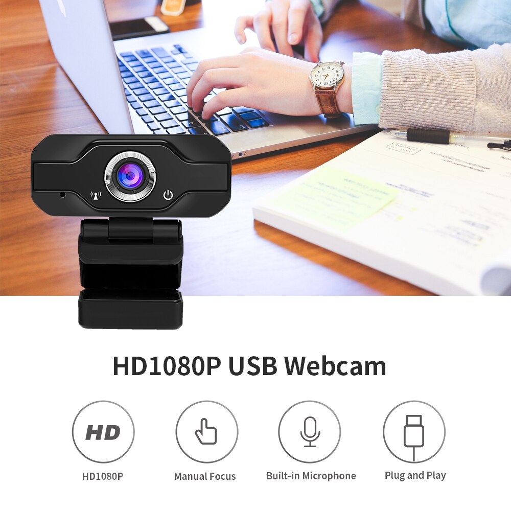 Computer Camera 1080P Usb Webcam Handmatige Focus Ingebouwde Geluid Absorberende Microfoon Drive-Gratis Web Camera voor Pc Laptop