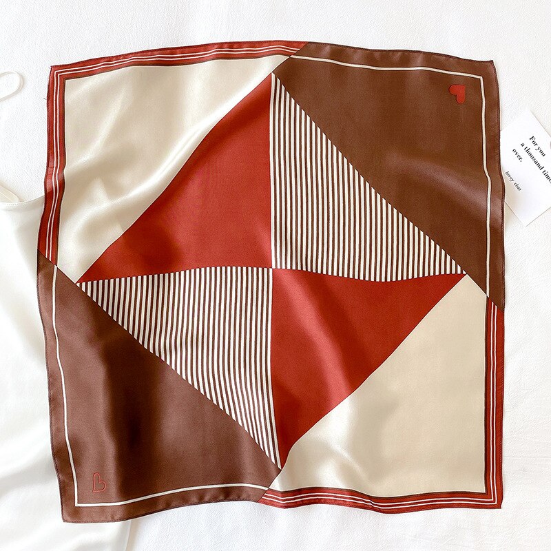 Brand Silk Square Scarf For Women Small Shawl Kerchief Neck Scarves Female Headband Scarfs For Ladies: see chart 5