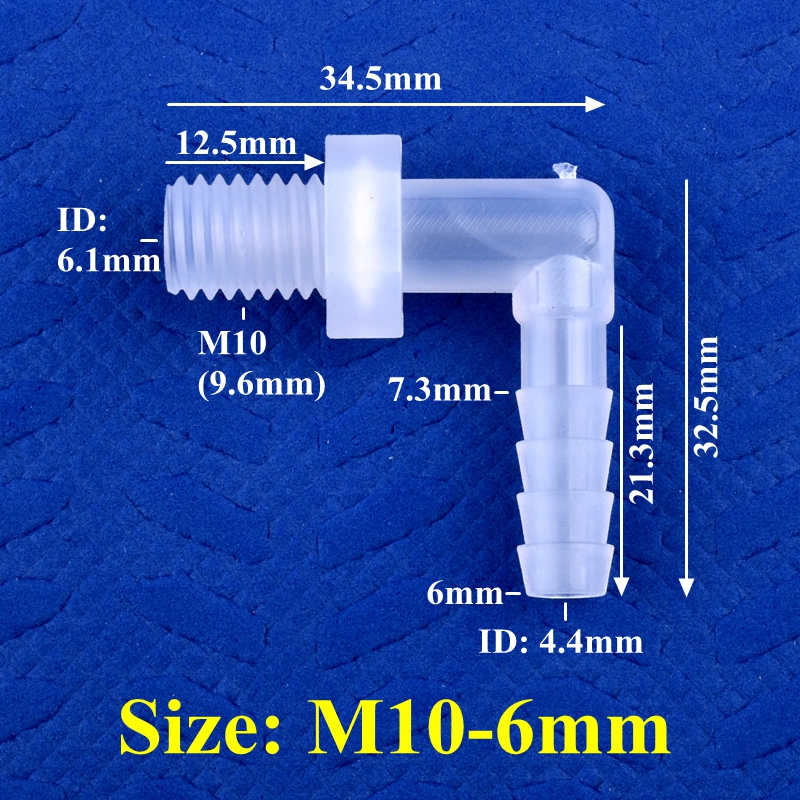 5 ~ 200Pcs M6 ~ M12 Om 4 ~ 12Mm Food Grade Plastic Pp Pagode Elbow Connector Aquarium tank Fittingen Micro Irrigatie Waterslang Joint: WHITE / 3/16''