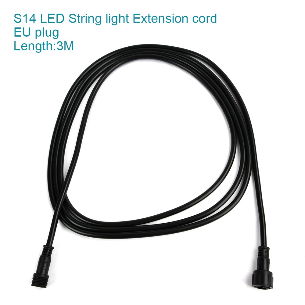 3 Meter Verlengkabel Voor S14 Outdoor String Light 2pin 2*1.0Mm Vierkante Draad