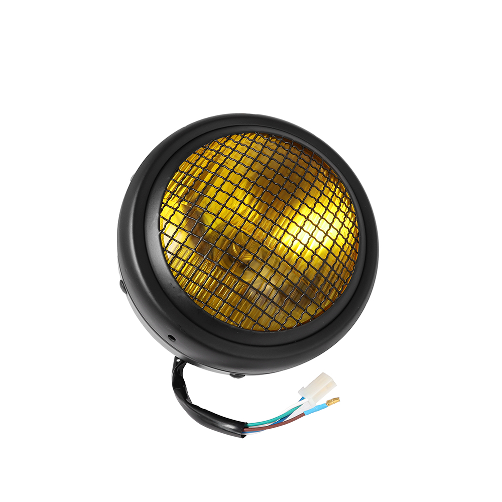 Motorfiets Koplamp Ronde Retro H2 Halogeen 12v 35w 2250lm Koplamp Licht Gemodificeerde Onderdelen: Geel