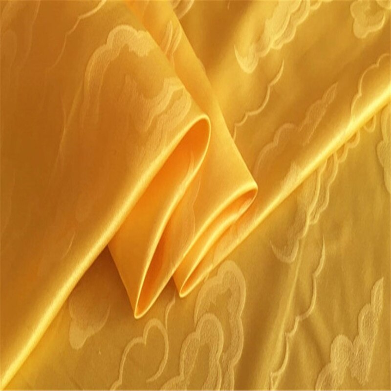 Jacquard bomulds silke stof 16m/m 114cm bredde sky brokade blandet silke til sengetøj til hjemmetekstiler