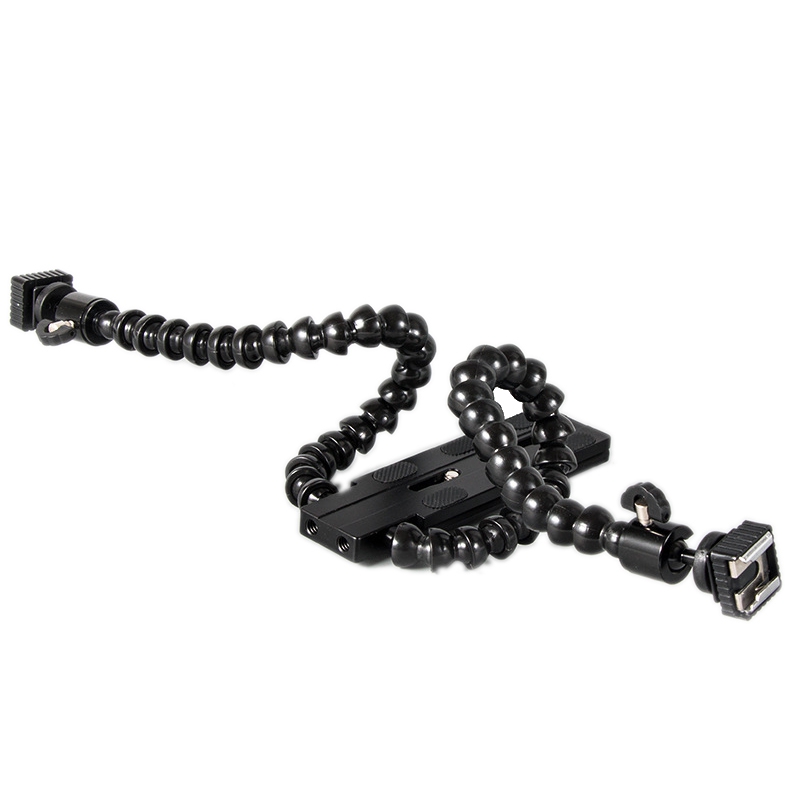 VOLL-Neue Flexible Dual Arm Heißer Schuh Flash Bracket Halter für Canon Nikon Pentax Makro Schuss Kamera Zubehör