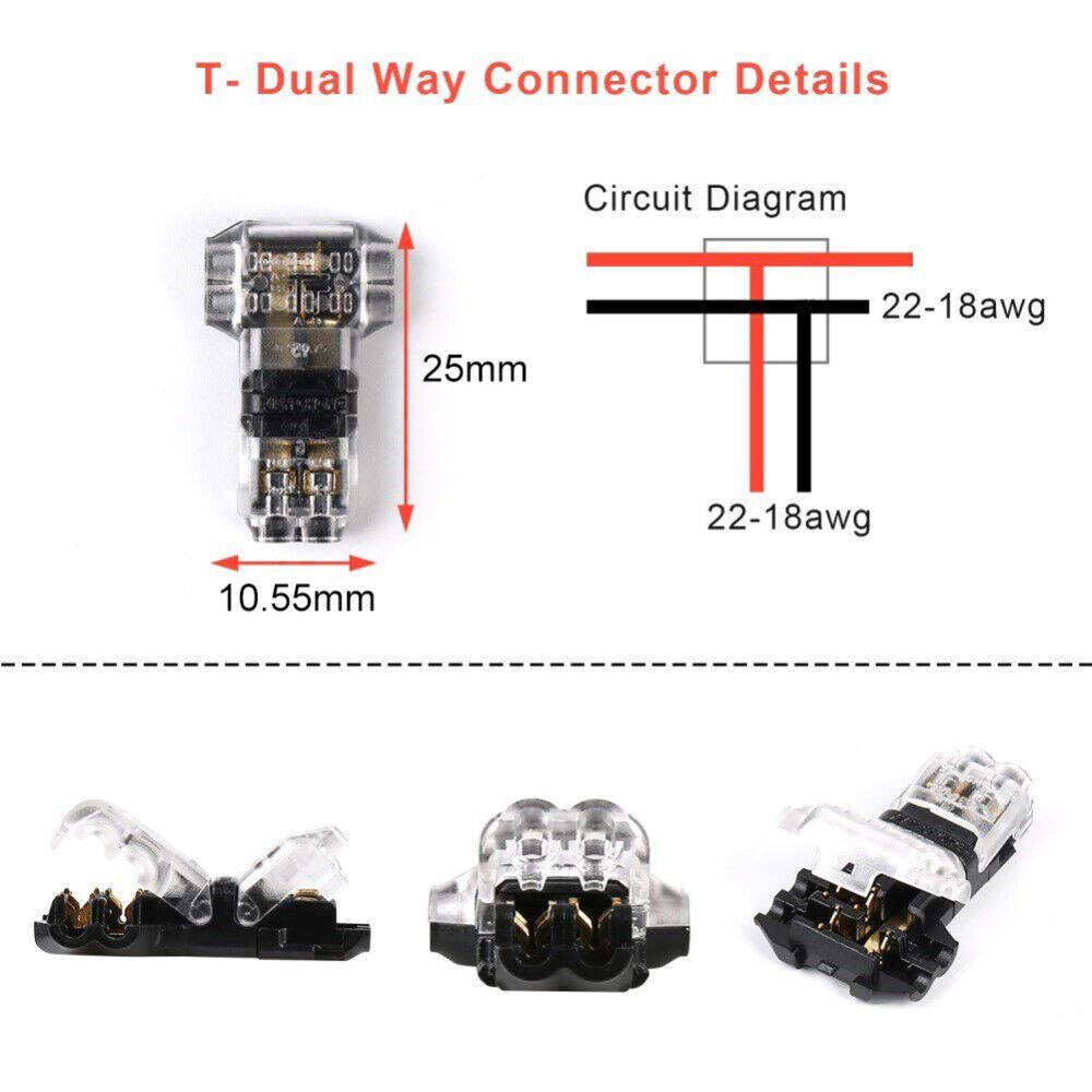 Cable de 12V conector a presión conexiones terminales carpinteros enchufe automático 1/5/10/20 unids/set
