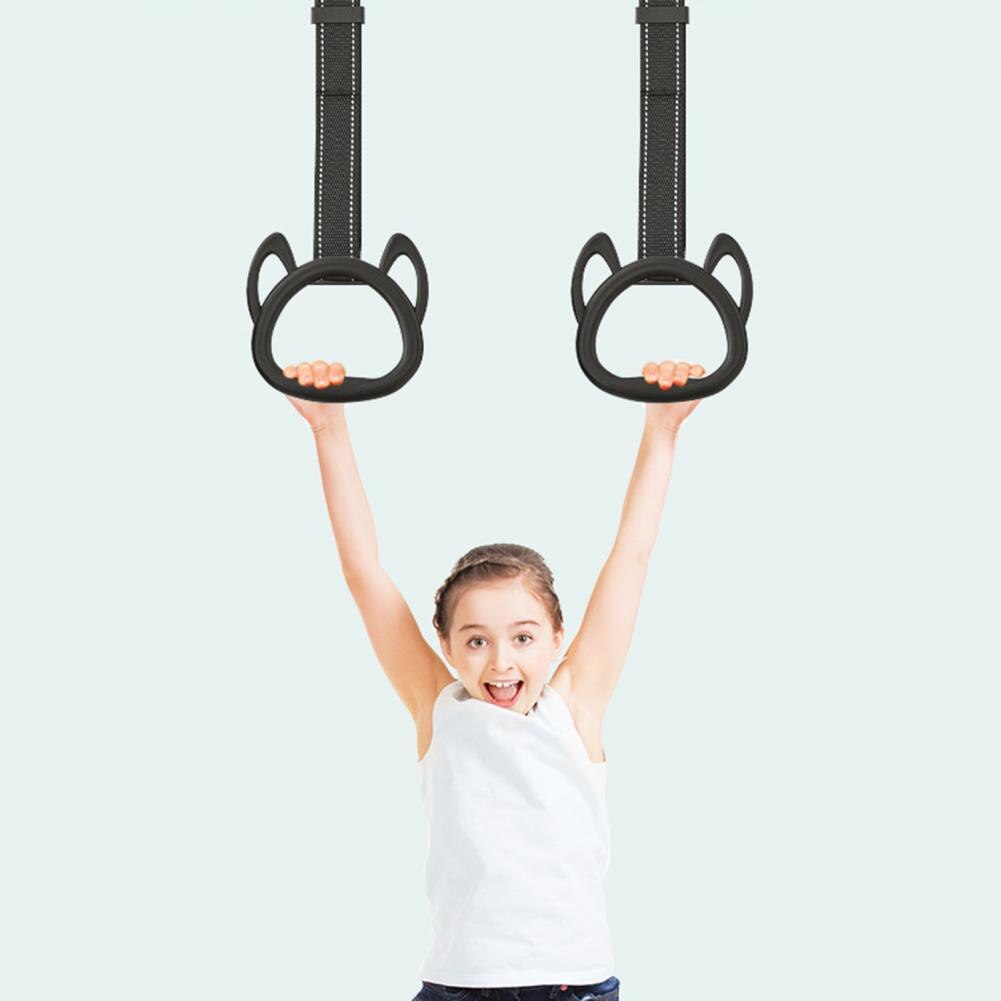 Attrezzi per esercizi con impugnatura antiscivolo anelli per ginnastica per bambini in plastica con cinturini regolabili per bambini