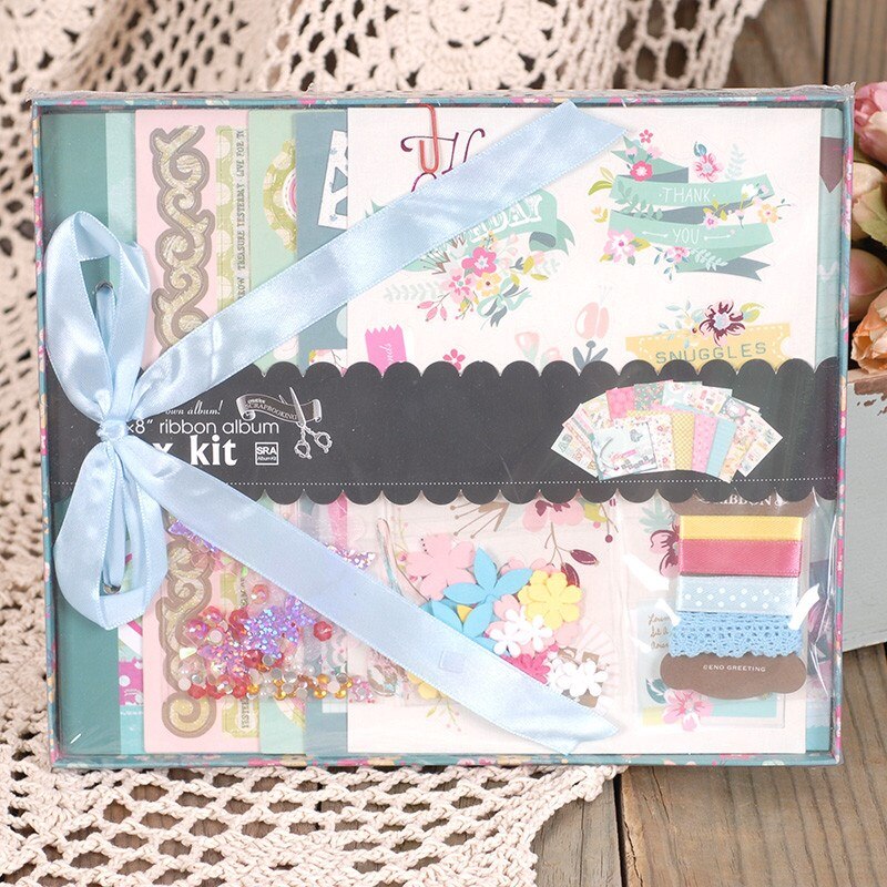 Mini Album Photo bricolage Scrapbooking | Kit de fabrication d'album Vintage pour enfants, d'anniversaire et de mariage,: Bleu