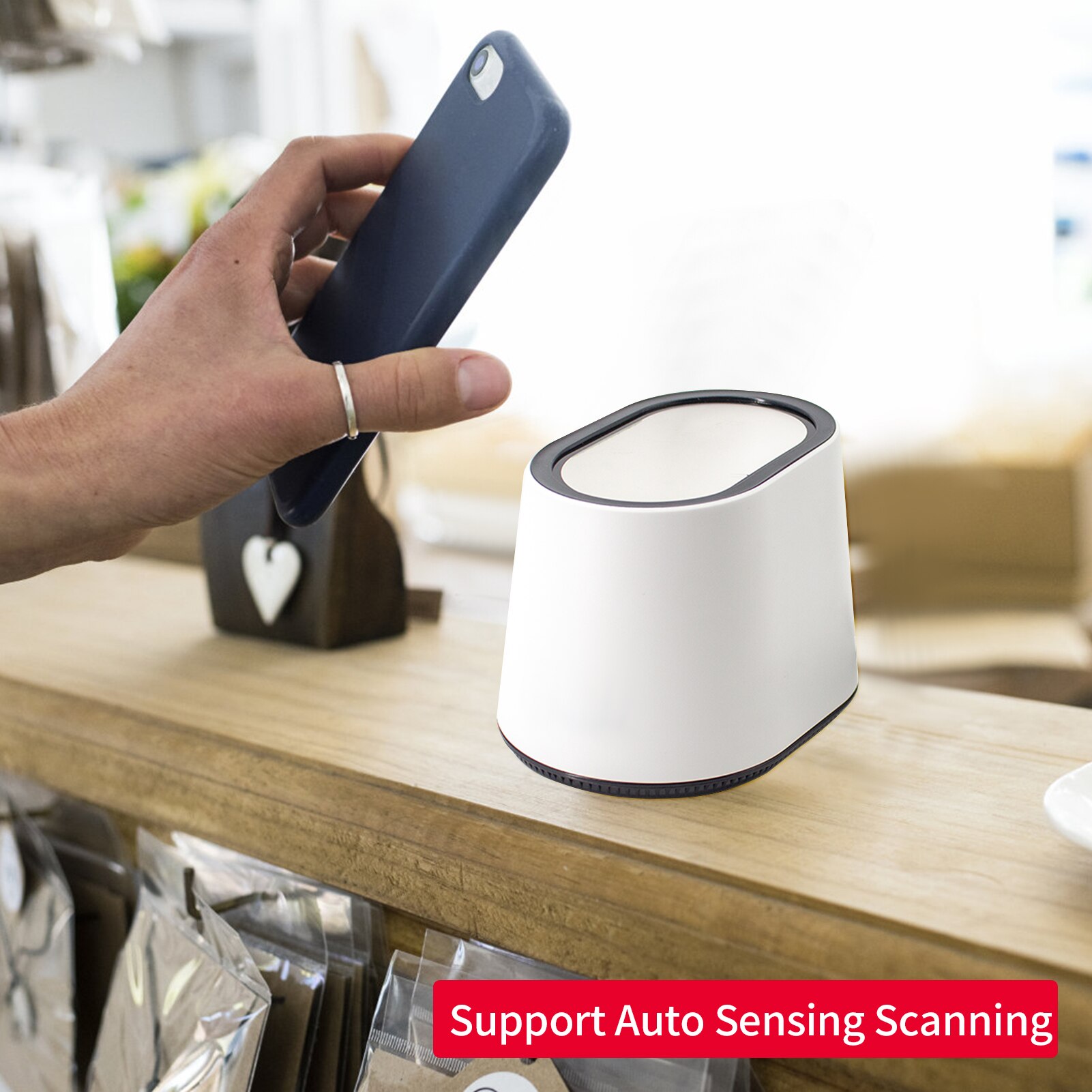 Desktop 1D 2D Qr Barcode Scanner Platform Usb Bedrade Bar Code Reader Grote Scannen Venster Ondersteuning Auto-Sensing Handen gratis