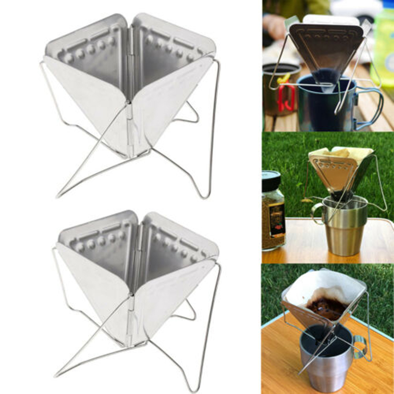 Outdoor Camping Koffie Drip Druppelaar Rack Herbruikbare Draagbare Koffiezetapparaat Filter BHD2