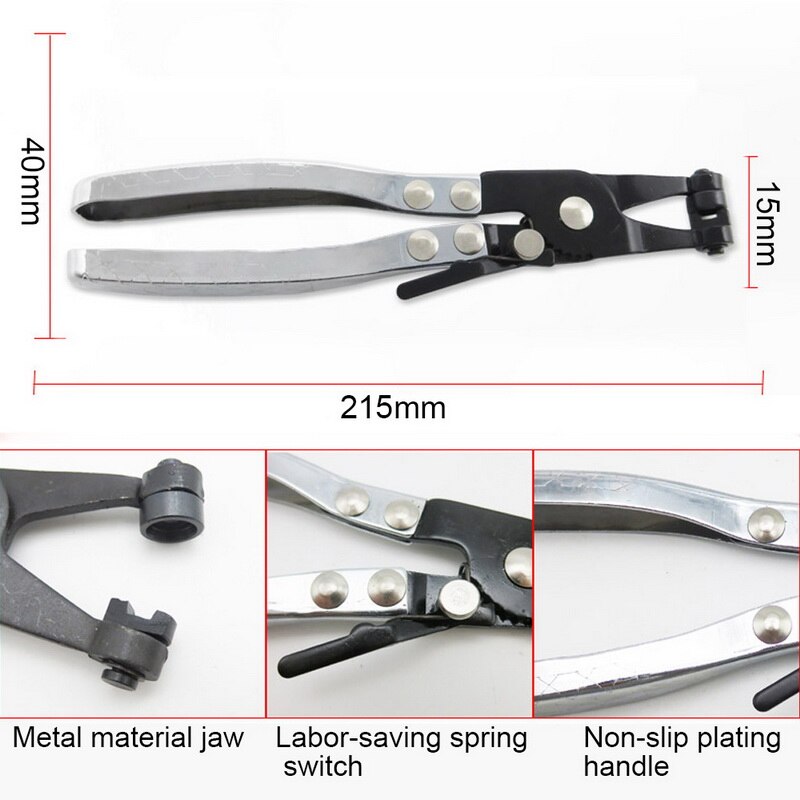 Auto Hose Clamp Plier Set Car Angled Clip Plier Cable Type Flexible Wire Long Pliers Tube Bundle Removal Repair Tool: A