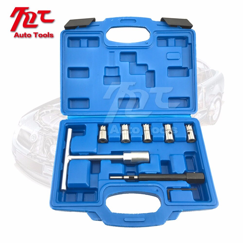 Diesel Injector Seat Cutter Set Cleaner Carbon Remover Auto Garage Tool Kit
