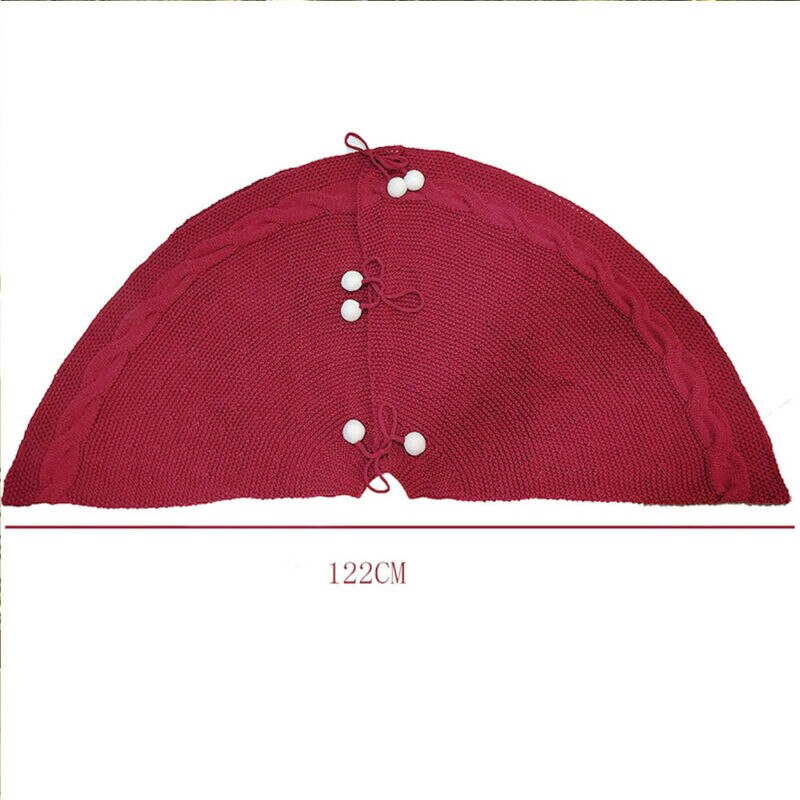 Kerstboom Mat Rok Gebreide Wollen Vloerkleed Cover Tapijt Xmas Party Home Decor