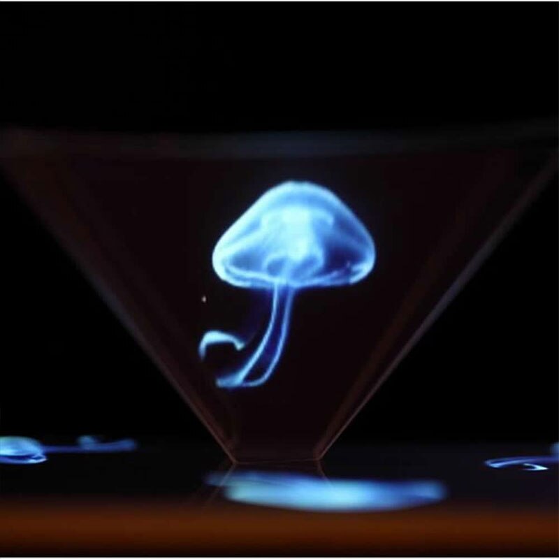 3D Holographic Hologram Display Pyramid Projector Video For 3.5-6.5"Smart Phone