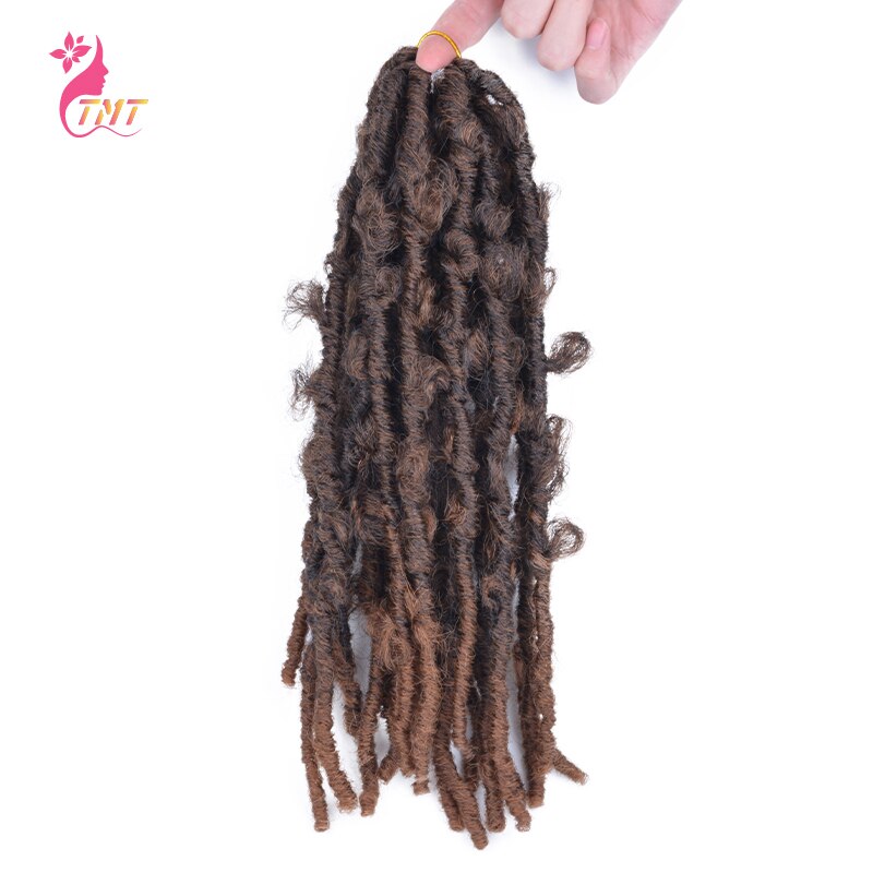 Synthetic Butterfly Locs Crochet Hair Braids For Black Women 18Inch Butterfly Bob Locs Crochet Braids Hair: 1B-30 / 12inches / 3Pcs 60Roots