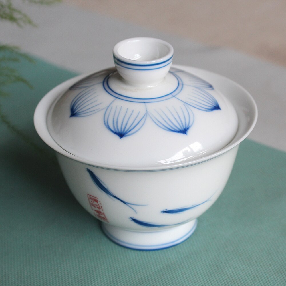 Chinese Pottery Gaiwan Tea Set China Traditions lid bowl brew tea cup Hand Painted Gai Wan