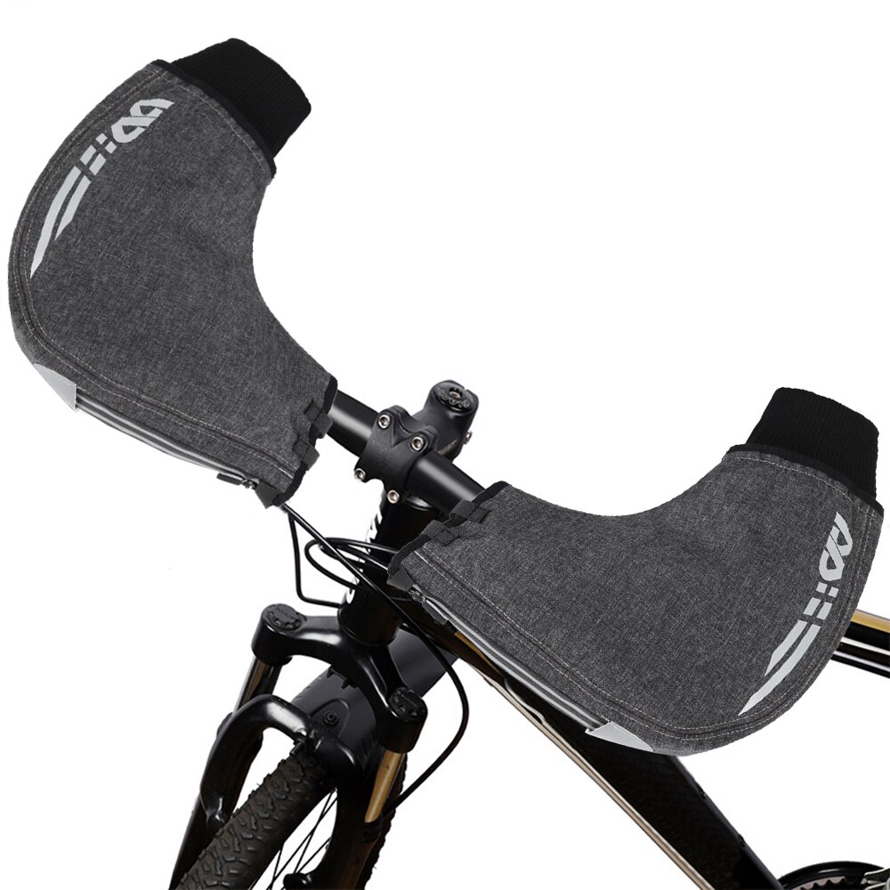 1 Pair of Bicycle Handlebar Warm Gloves Windproof Motorcycle Mittens Cold Hand Warmers for Road MTB Water Resistant Bar Gloves: Gray