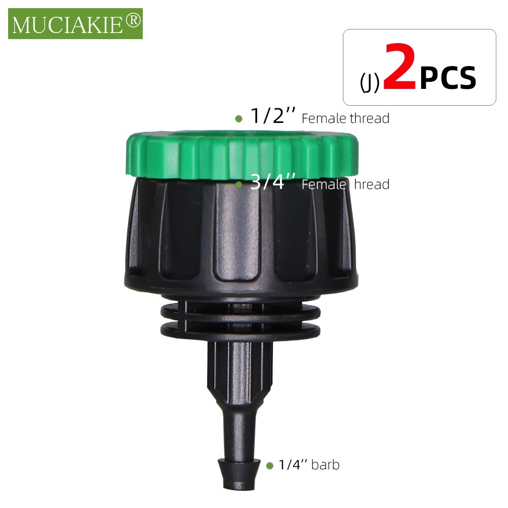 MUCIAKIE 2pz Attacco Rapido Adattatore con 1/4 (ID 4mm) o 3/8 &#39;&#39;(8mm) connettore spinato Nastro A Goccia per L&#39;irrigazione Irrigazione del Giardino: Jx2pcs