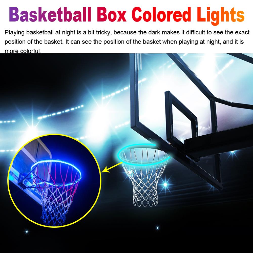 Led korg hoop solar basket rim spelar på natten fotografering för utomhus natt vuxna barn träningsspel