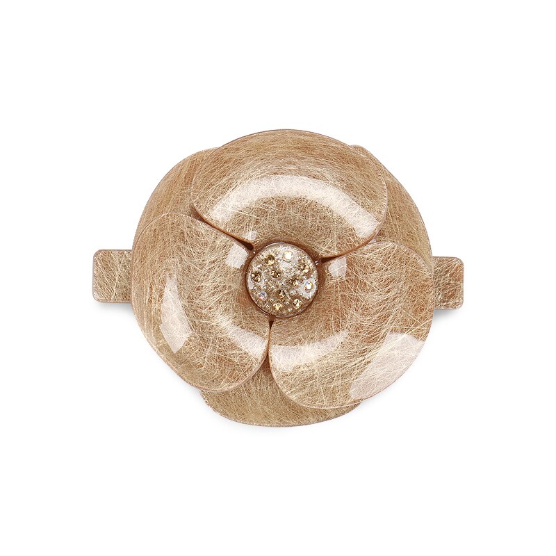 Neue Sommer Kamelie Acryl Haar Barrettes Blume schnappen Clip Mit Strass