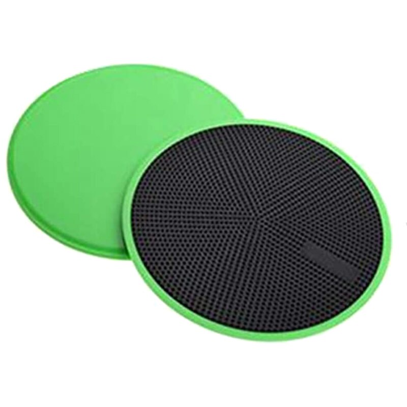 Nyligt 2 stk multifunktionel glidende fitness disk kerne glidere svævefly støtte til tæppe hårdttræ yoga cla 88: Grøn