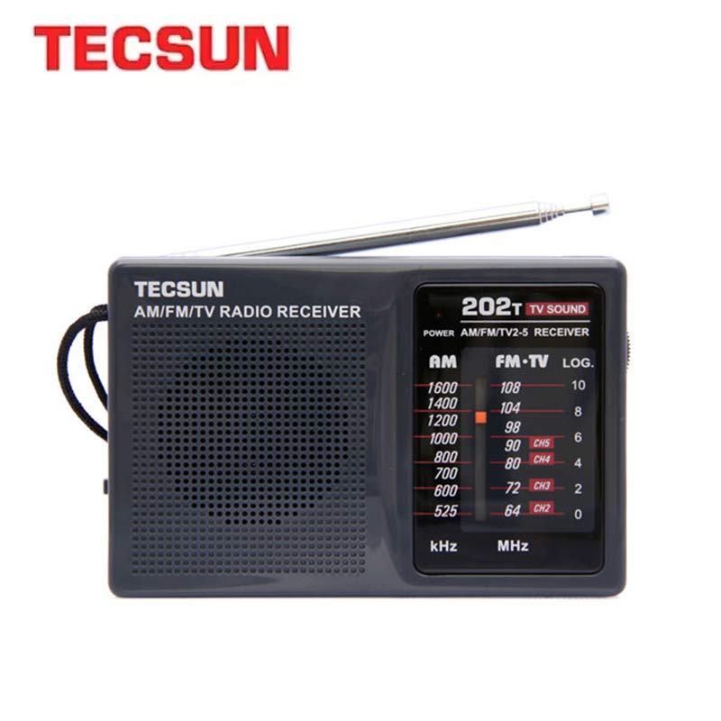 TECSUN R-202T AM/FM/TV Pocket Radio Receiver Built-In Speaker Internet Portable Radio FM/FM/TV Pocket Retro Radio