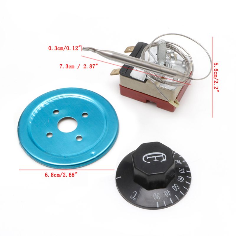 250V 16A Temperature Controller 30-110 Celsius Thermostat Knob Capillary Switch