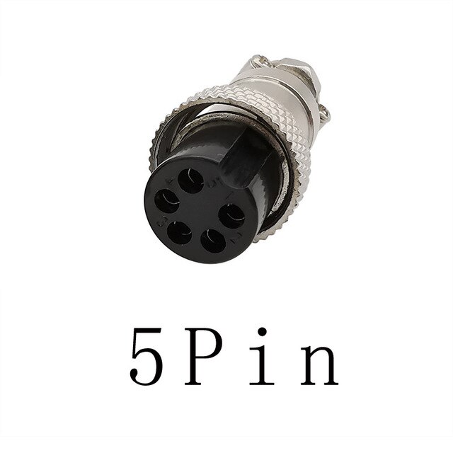 Connecteur d'aviation GX12, 2 3 4 5 6 broches, panneau de prise, connecteurs de montage en métal, adaptateur 12MM: 5Pin Socket