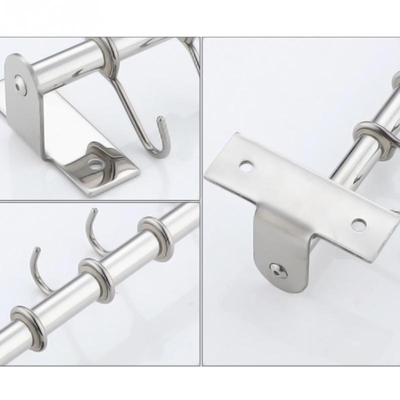 Kitchen Hook Hangers Flexible Storage Stainless Steel for Spoon Colander 6 Hooks Home Strip Rolled 1PC