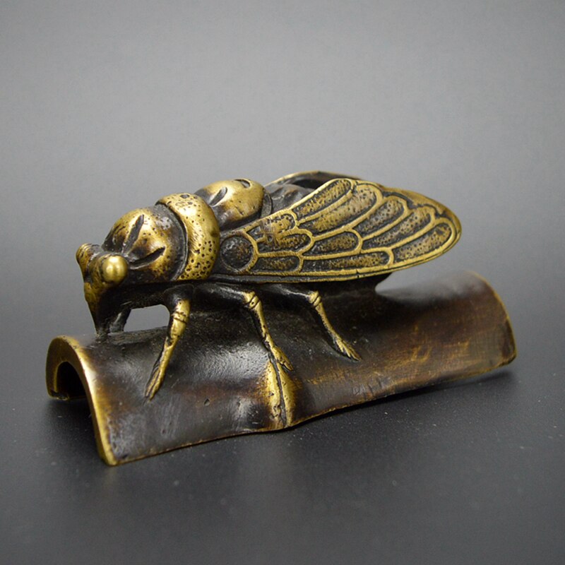 Metal Paperweight Lovely Cicada Paper Weight Chinese Calligraphy Bronze Paperweights Living/Study Room Decoration