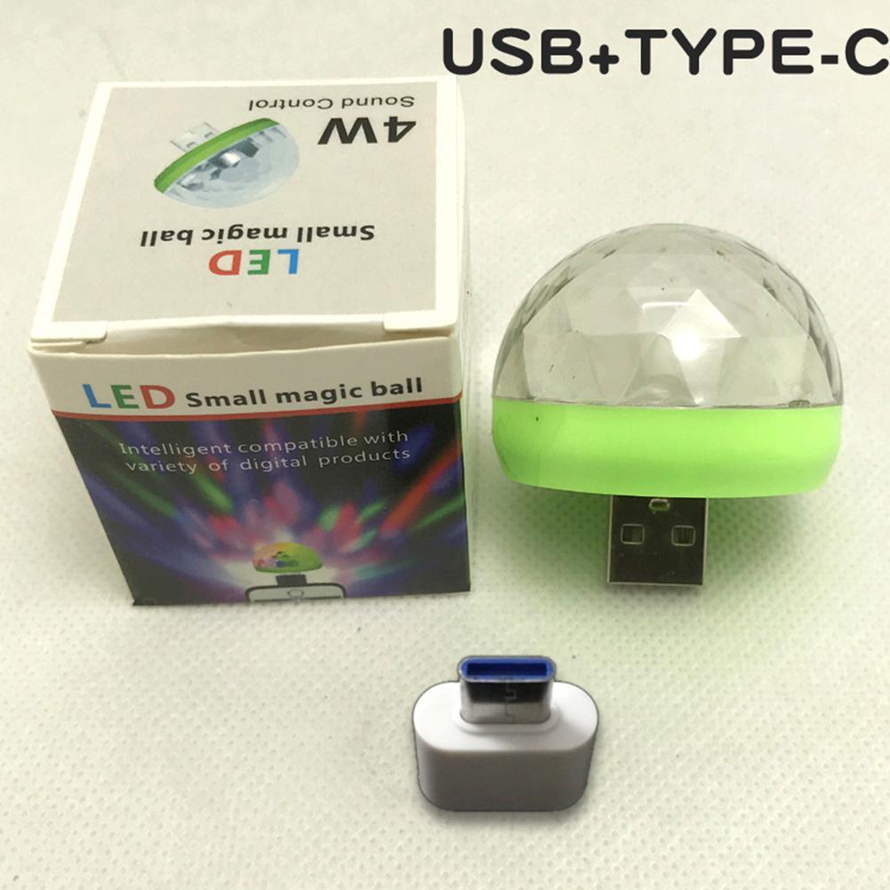 Led lys dj lys rgb farve skiftende lyd aktiveret krystal magisk mini disco kugle ktv lydlys til bryllupsfest: Grøn