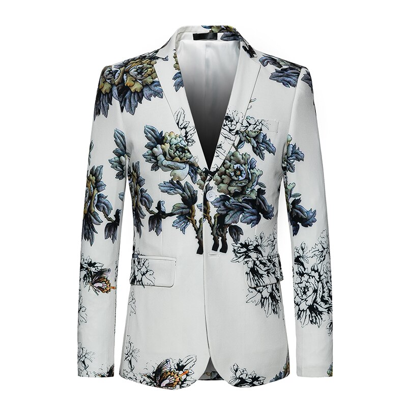 Spring Floral Print High End Large Size Slim Fit Brand Flower Suit Blazer Jacket Coat Plus Size