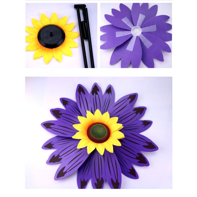 28\" Child DIY Colorful Sunflower Windmill Toy Children Outdoor Activities Toy T5EC