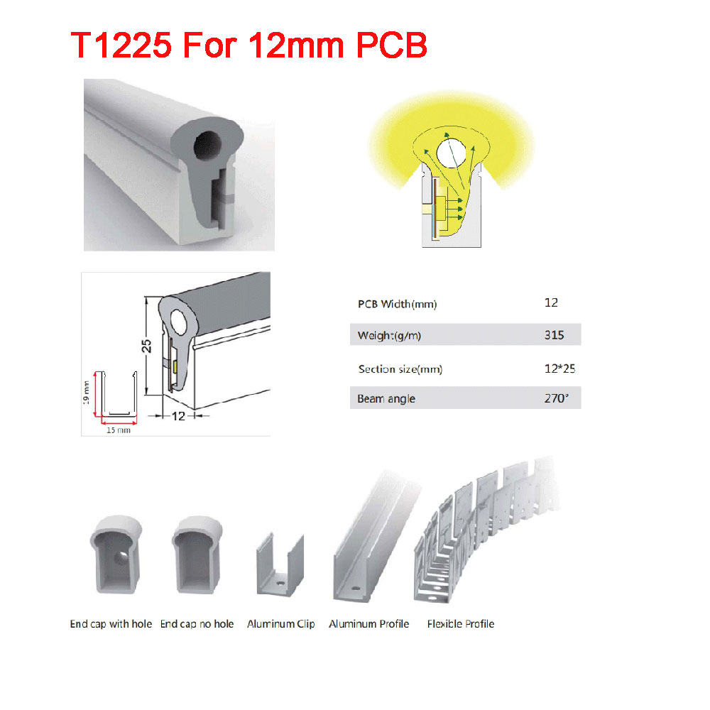 Tube de lampe néon souple LED, gel de pton flexible, bande lumineuse adressable, étanche IP67, WS2812B, WS2811, SK6812