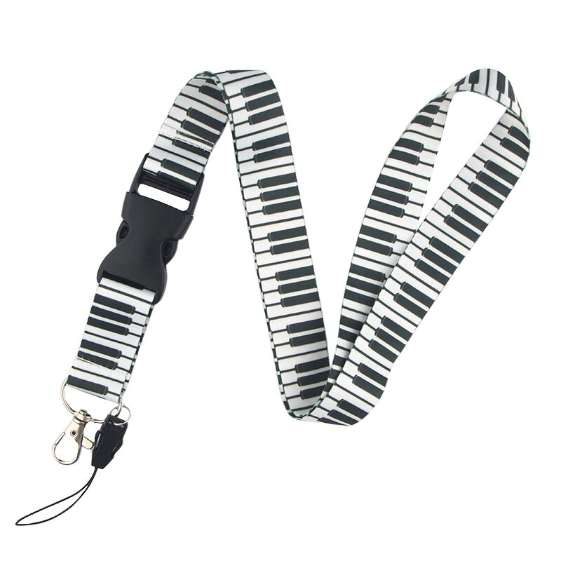 CA96 Blinghero Muzieknoot Piano Toetsenbord Gedrukt Keycord Sleutel Band Mobiele Telefoon Strap Voor Telefoon Keys ID Kaarthouder 1pcs