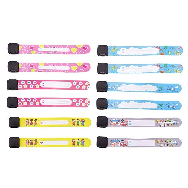 8pcs/12pcs Adjustable Safety Wristbands Reusable Bracelets for Kids Child Travel Event Field Trip Outdoor Activity Waterproof: 12pcs