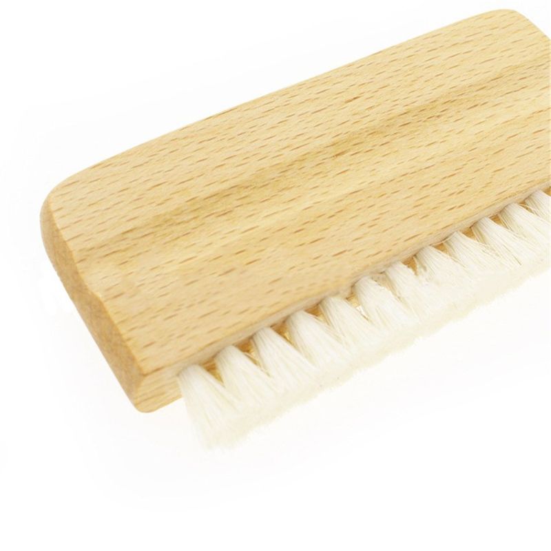 LP Vinyl Record Cleaning Brush Anti-static Goat Hair Wood Handle Brush Cleaner for Cd Player Turntable Tools Kit