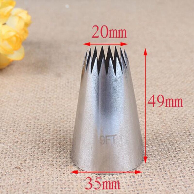 Boquilla de gran tamaño para decoración de pasteles, utensilios de cocina para glaseado, galletas, Fondant de acero inoxidable, #9 pies