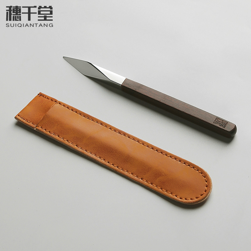 Stainless Steel Tea Knife Wood Handle Ceremony Handmade Vintage Sandalwood Tea Knife Prying Te Verde Chino Teaware 60: Style1