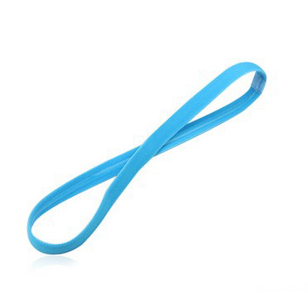 1 pz fasce per le donne calcio Yoga fasce per capelli puri antiscivolo gomma elastica sottile sport fascia uomo accessori per capelli copricapo: Cielo Blu