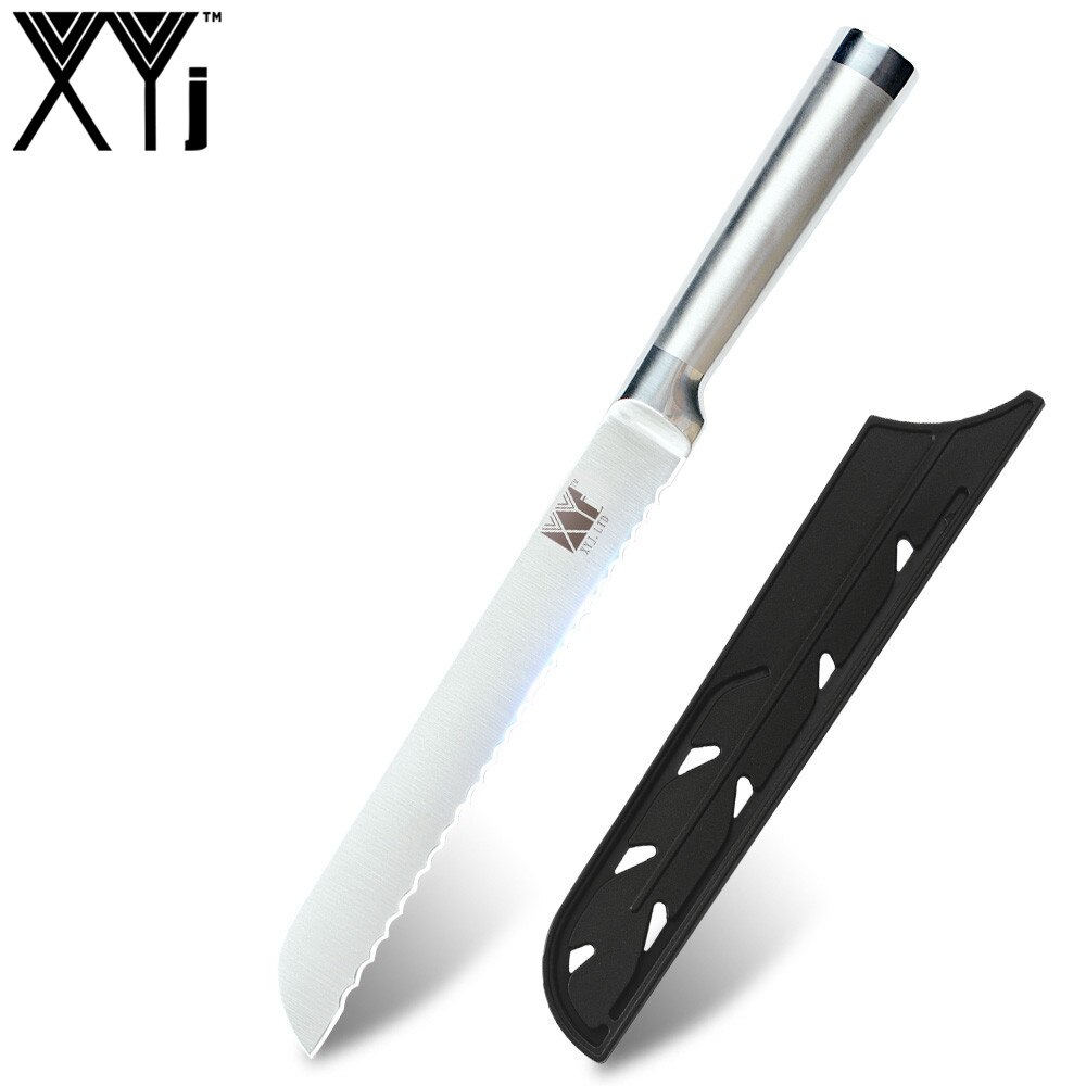 Kokkeknive santoku køkkenknive i rustfrit stål bloksliber kløver skæreknivbetræk etui: 8 in brødkniv