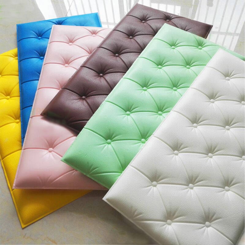 Anti-collision auto-adhésif tatami mur tête de lit doux 3D autocollant mural fond décor enfants chambre crash dos coussin