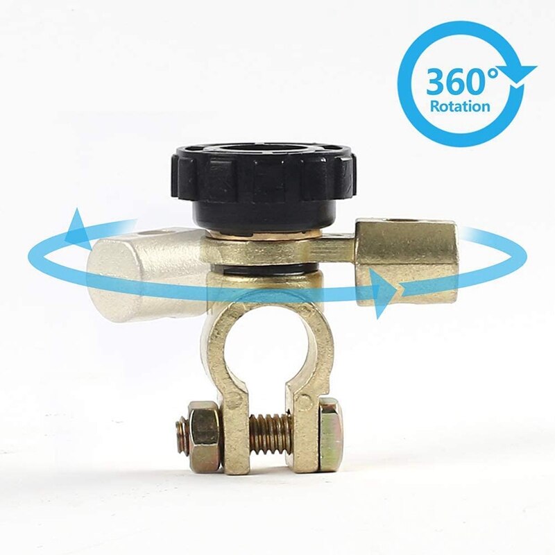 Top Post Battery Disconnect Switch for Cars Trucks Boats RVs 12V 24V Battery Cutoff Switch 360 Degree Battery Switch
