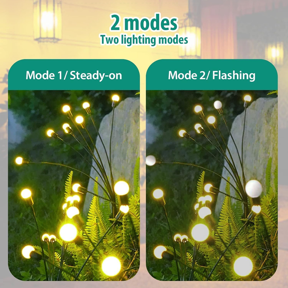 1pc stk . 6/8/10 led-pakke med solcelledrevne ildfluelys, opgraderede solcelledrevne havelys, vandtætte solcelledrevne svajende landskabslys
