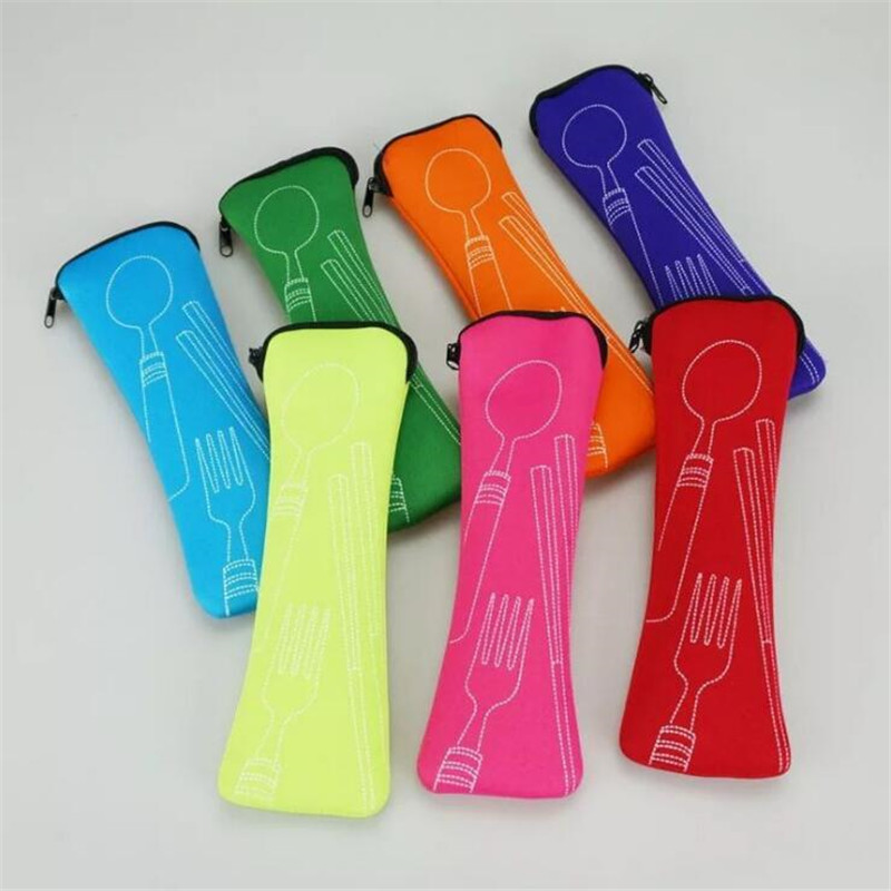 Draagbare Servies Zak Bestek Zak Diner Set Reizen Verpakking Opbergdoos Servies Picknick Vork Lepel Zak Zonder Servies