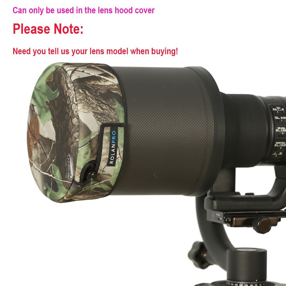 ROLANPRO – veste de Camouflage avec capuchon d&#39;objectif DSLR, vêtement téléphoto court pour Sigma Tamron Canon Nikon 300/400/500/600/800mm: Lens Hood Cover B