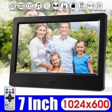 7 inch Screen LED HD 1024x600 Digital Photo Frame Electronic Album Picture Music Clock Full Function With Remote Control