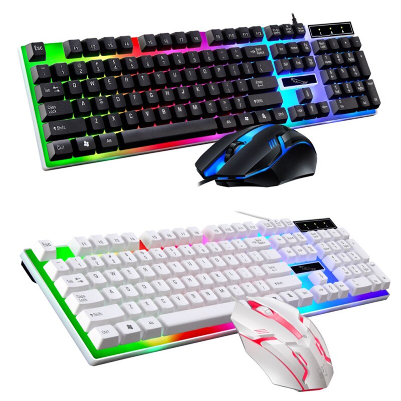 Gamer Keyboard And Mouse PC Gaming Keyboard RGB Backlit Keyboard Rubber Keycaps Wired English Keyboard Mouse Gamer Gaming Mouse