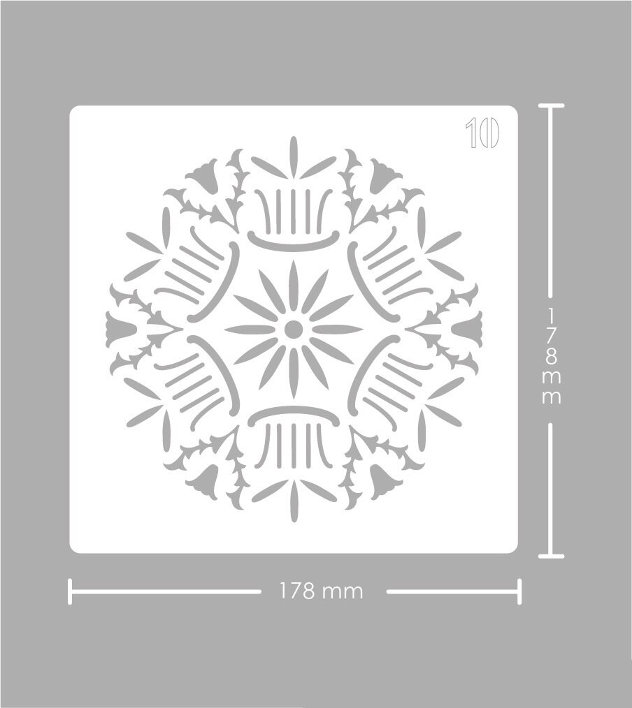 24 st olika mandala prickar målning stenciler mallar verktyg med svarta kartonger för trä stenar tyger väggkonst