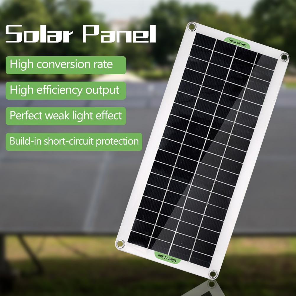 30W Polycrystal Solar Panel Flexible Solar Panel For Camping Car Traveling Outdoor Emergency Power Accessory